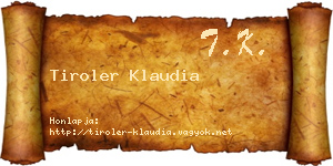 Tiroler Klaudia névjegykártya
